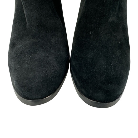 PAIGE Mason Claire Black Suede Chain Detail High Heel Boots Quiet Luxury 6.5 - Picture 3 of 10